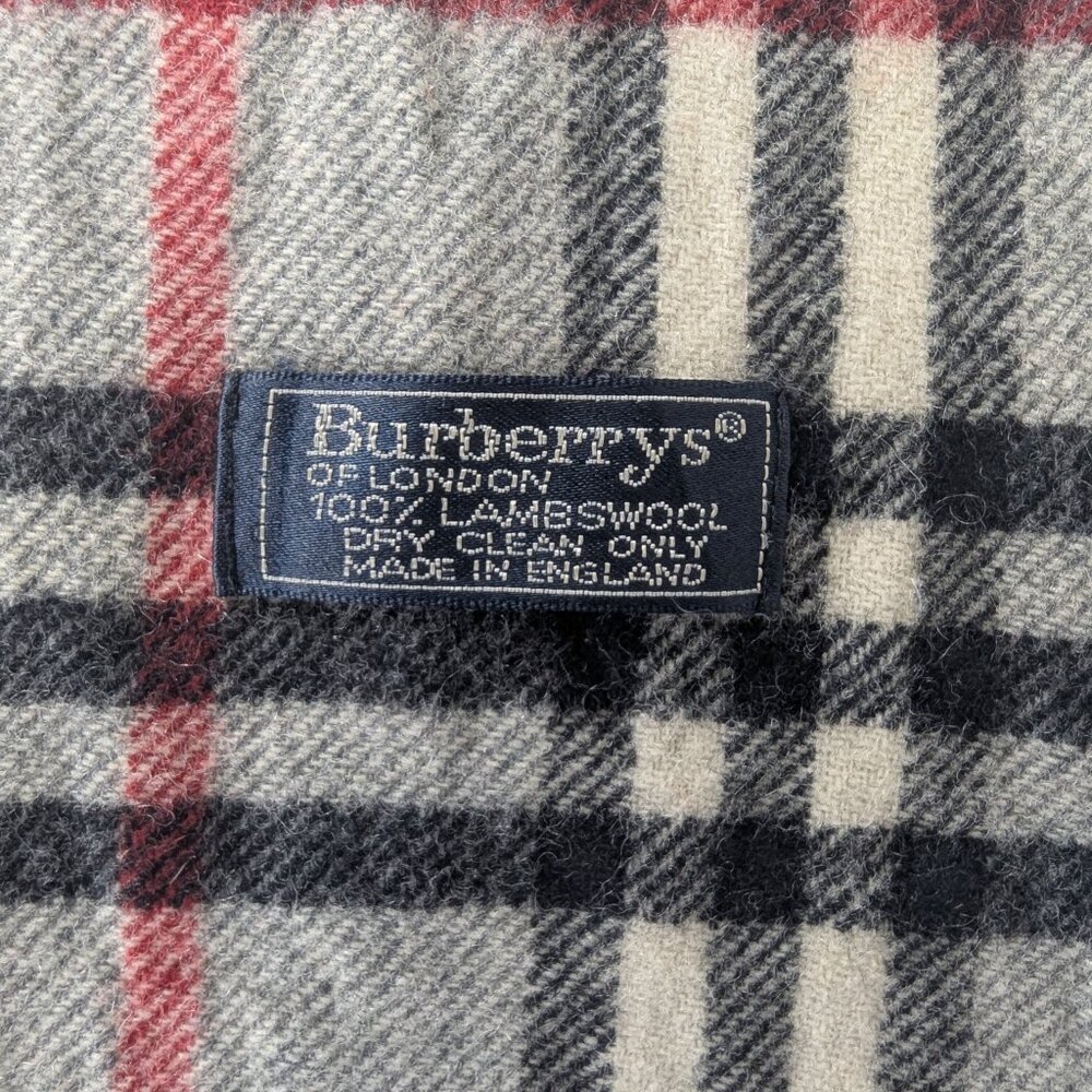 Burberry Designer Lambswool Scarf Gray | Unisex Check Pattern | Hot Deal - Picture 4 of 7
